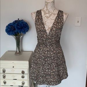 NWT Free People black floral mini dress